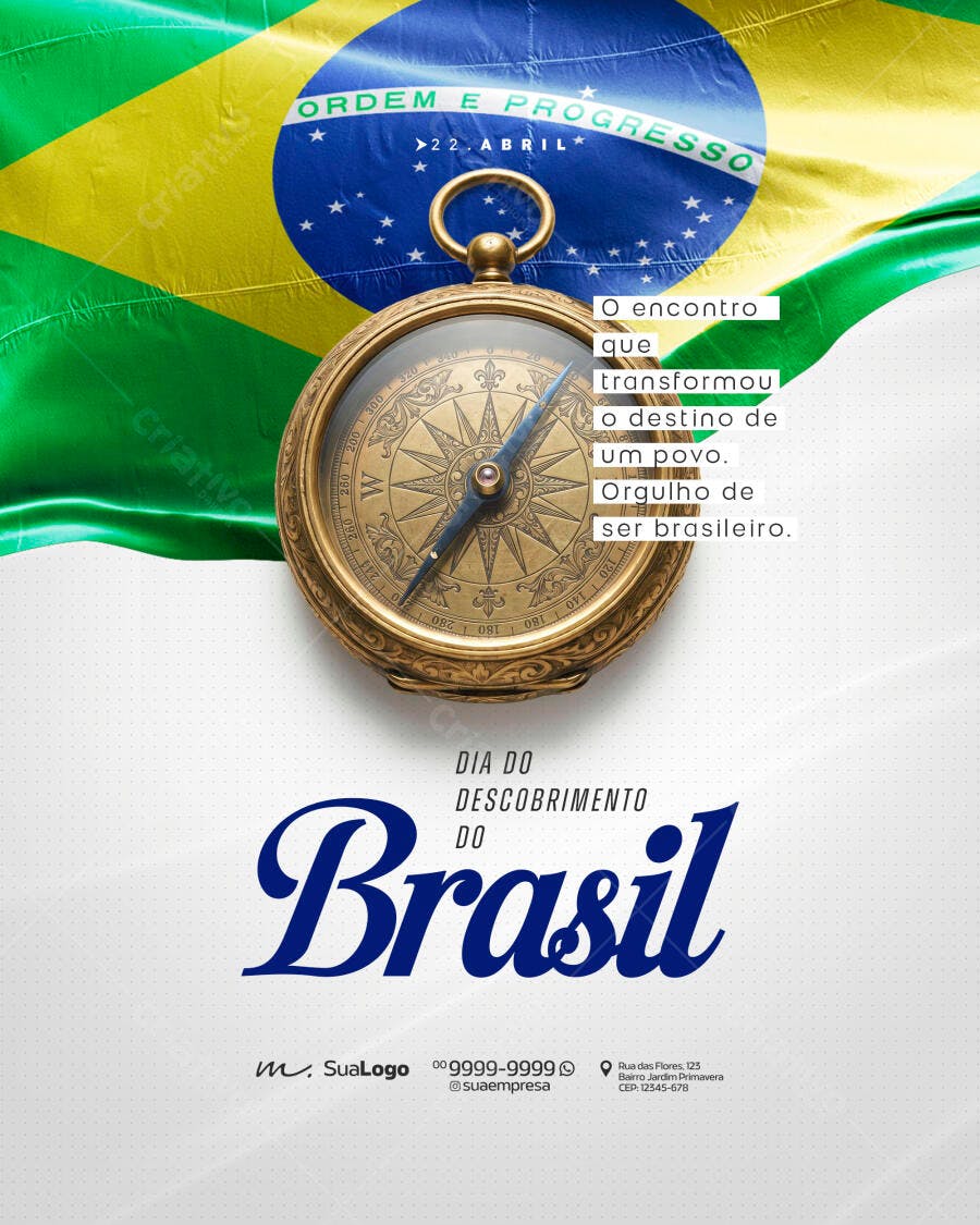 Post Dia do Descobrimento do Brasil 22 de Abril PSD Editável