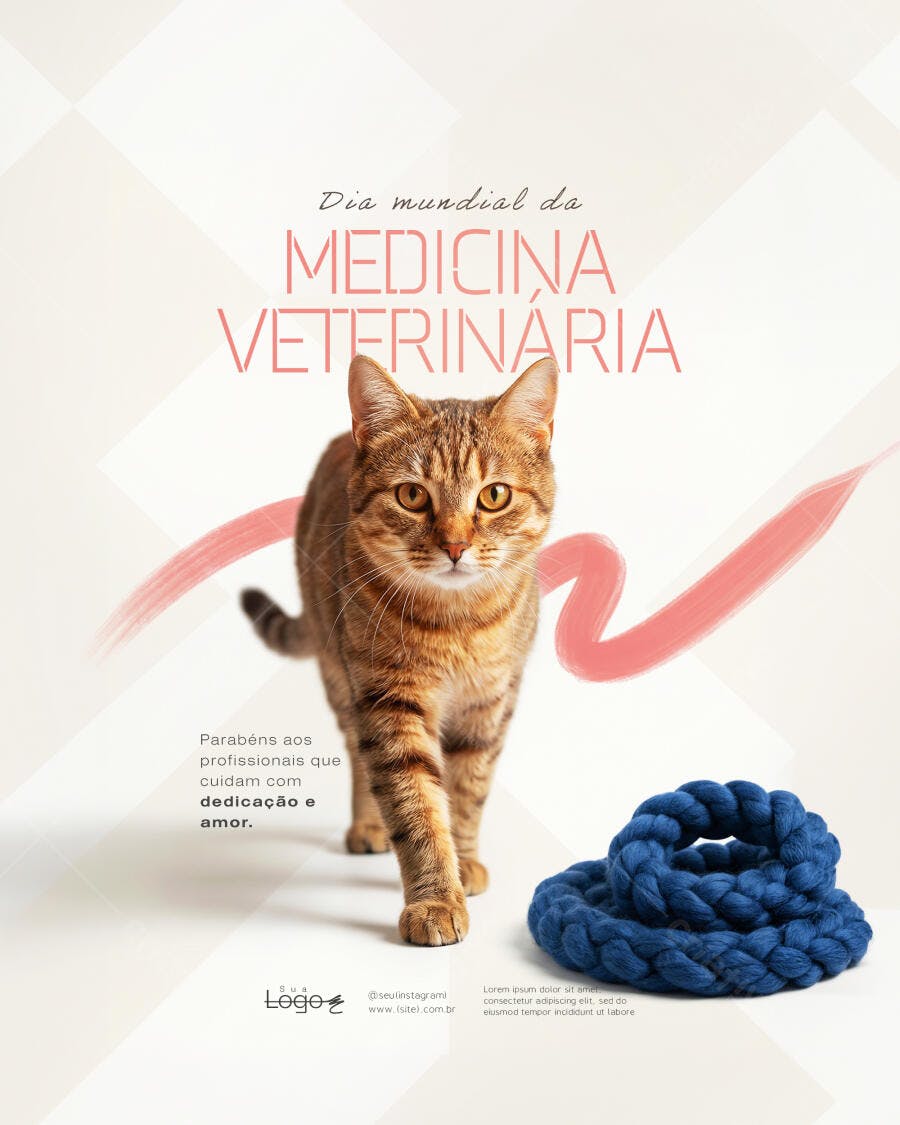 Post Dia Mundial Medicina Veterinária Pet Shop PSD Editável