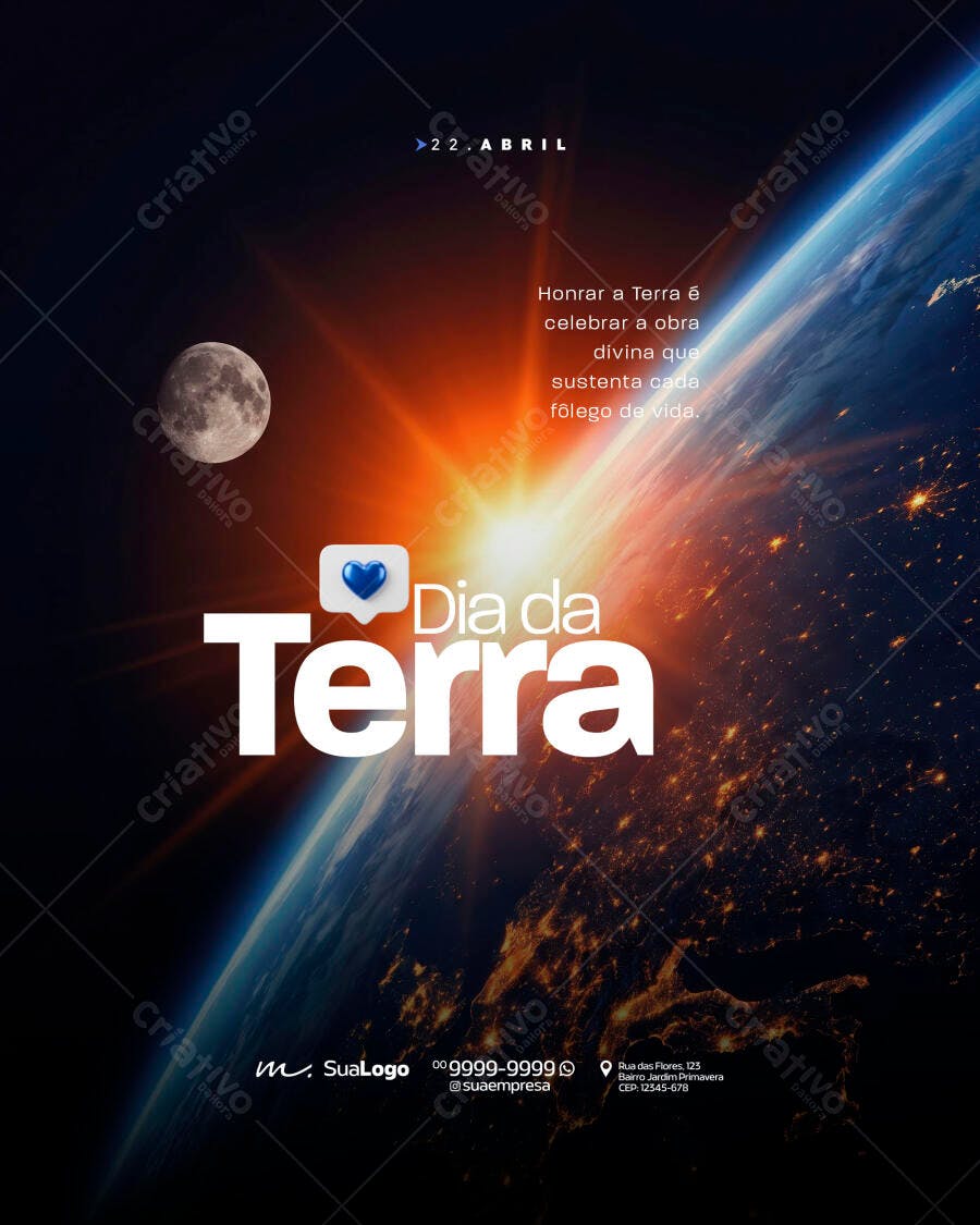 Post Instagram Dia da Terra 22 de Abril PSD Editável