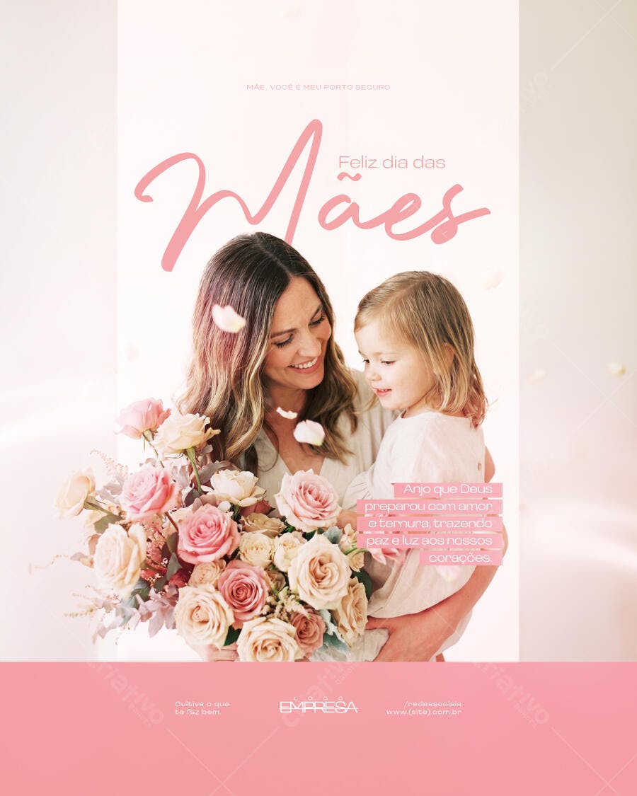 Post Instagram Dia das Mães Floricultura PSD Editável