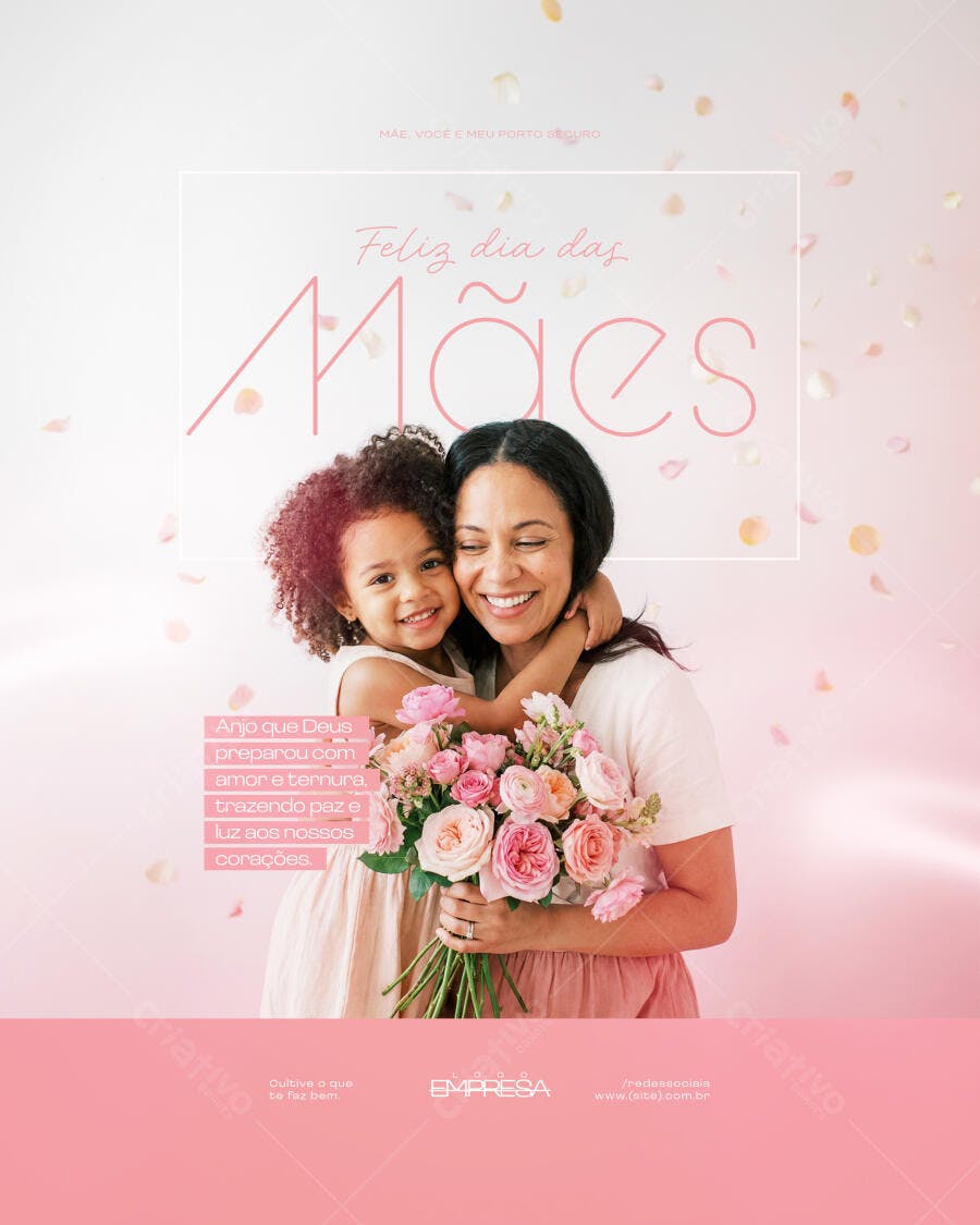 Post Instagram Dia das Mães Floricultura PSD Editável
