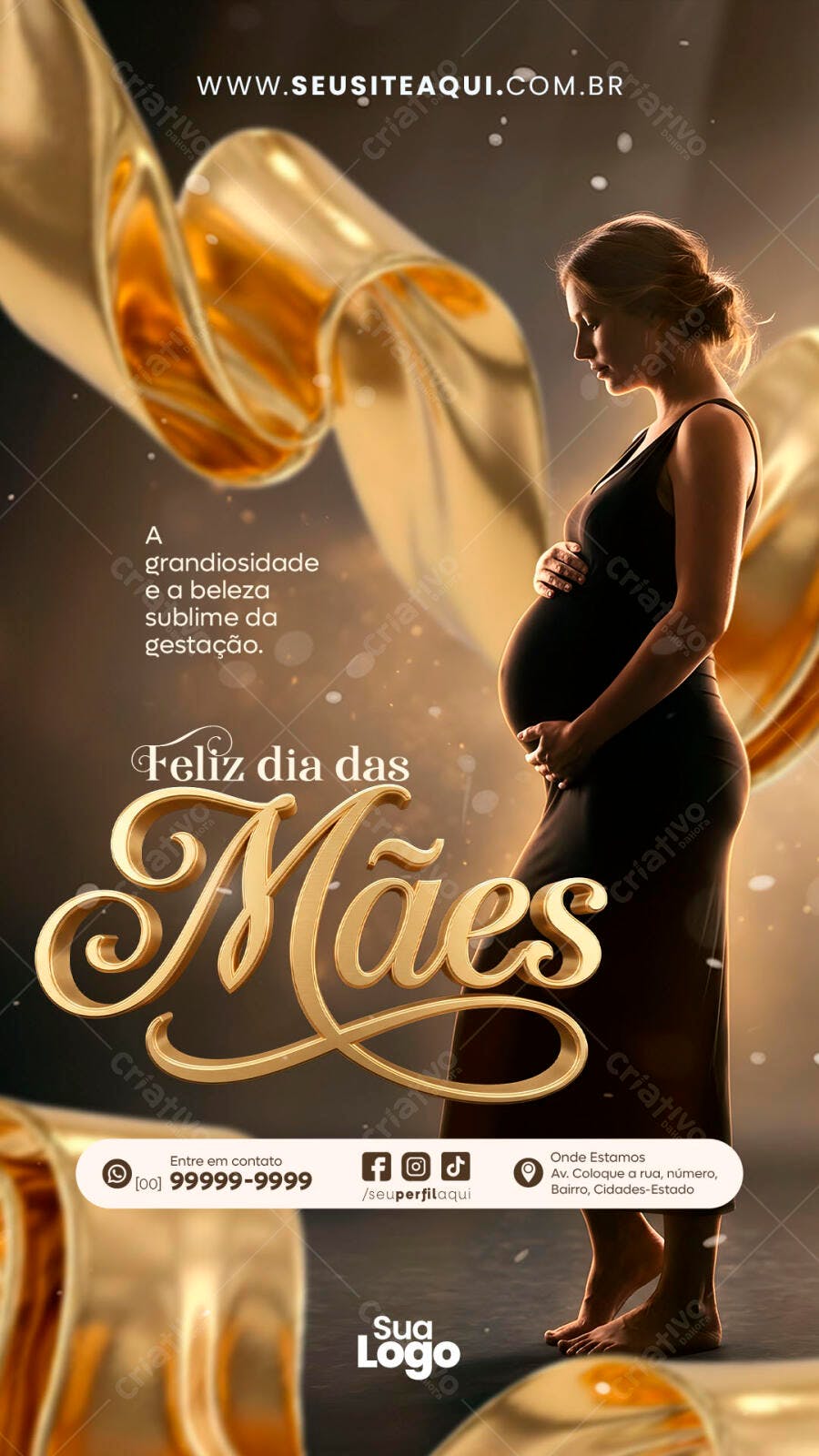 Story Dia das Mães Gestante Elegante PSD Editável