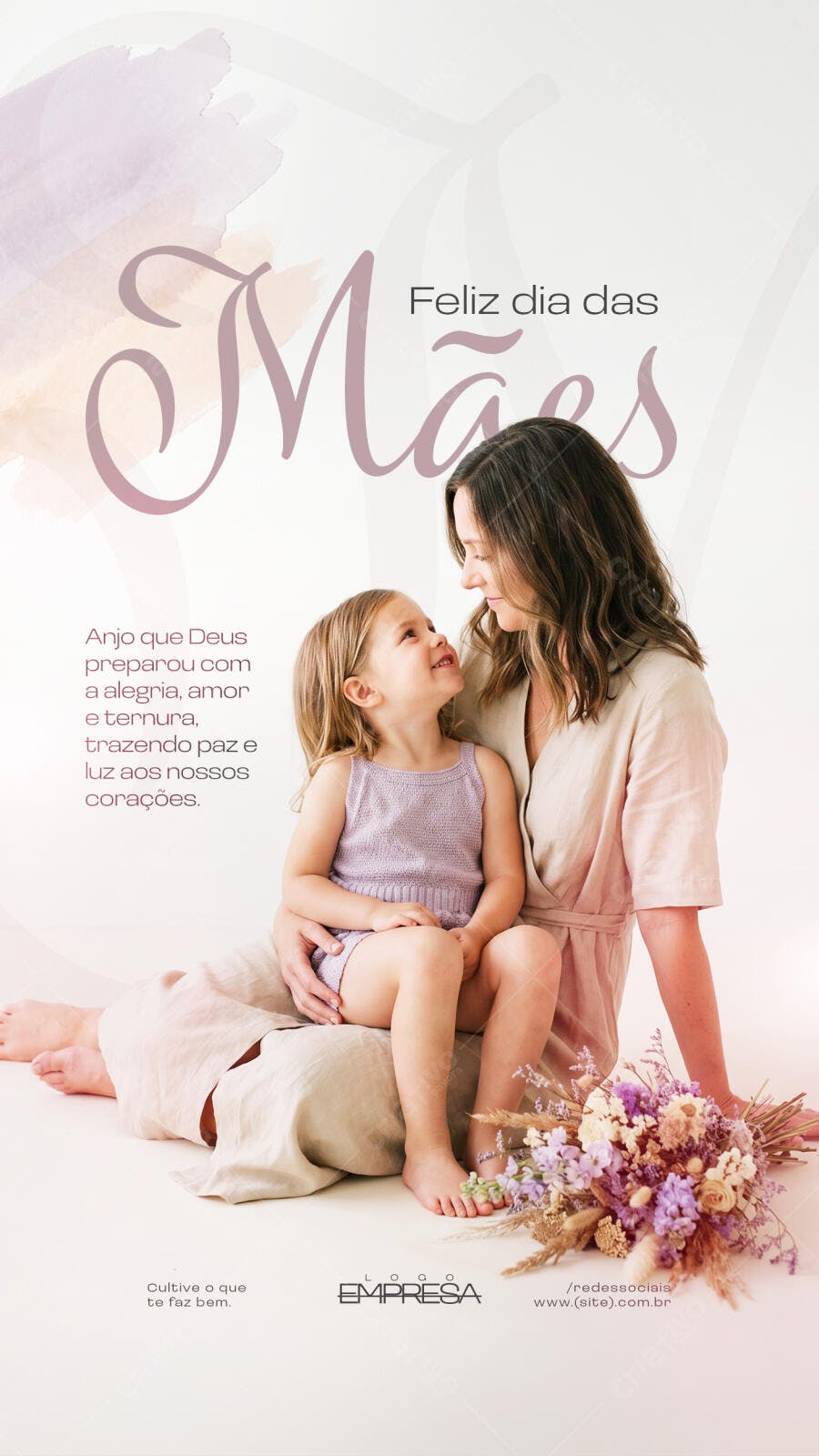 Story Dia das Mães Minimalista Floral PSD Editável