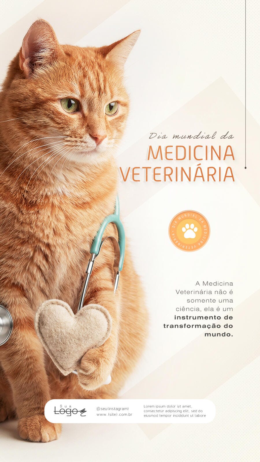 Story Dia Mundial Medicina Veterinária Pet Shop PSD Editável