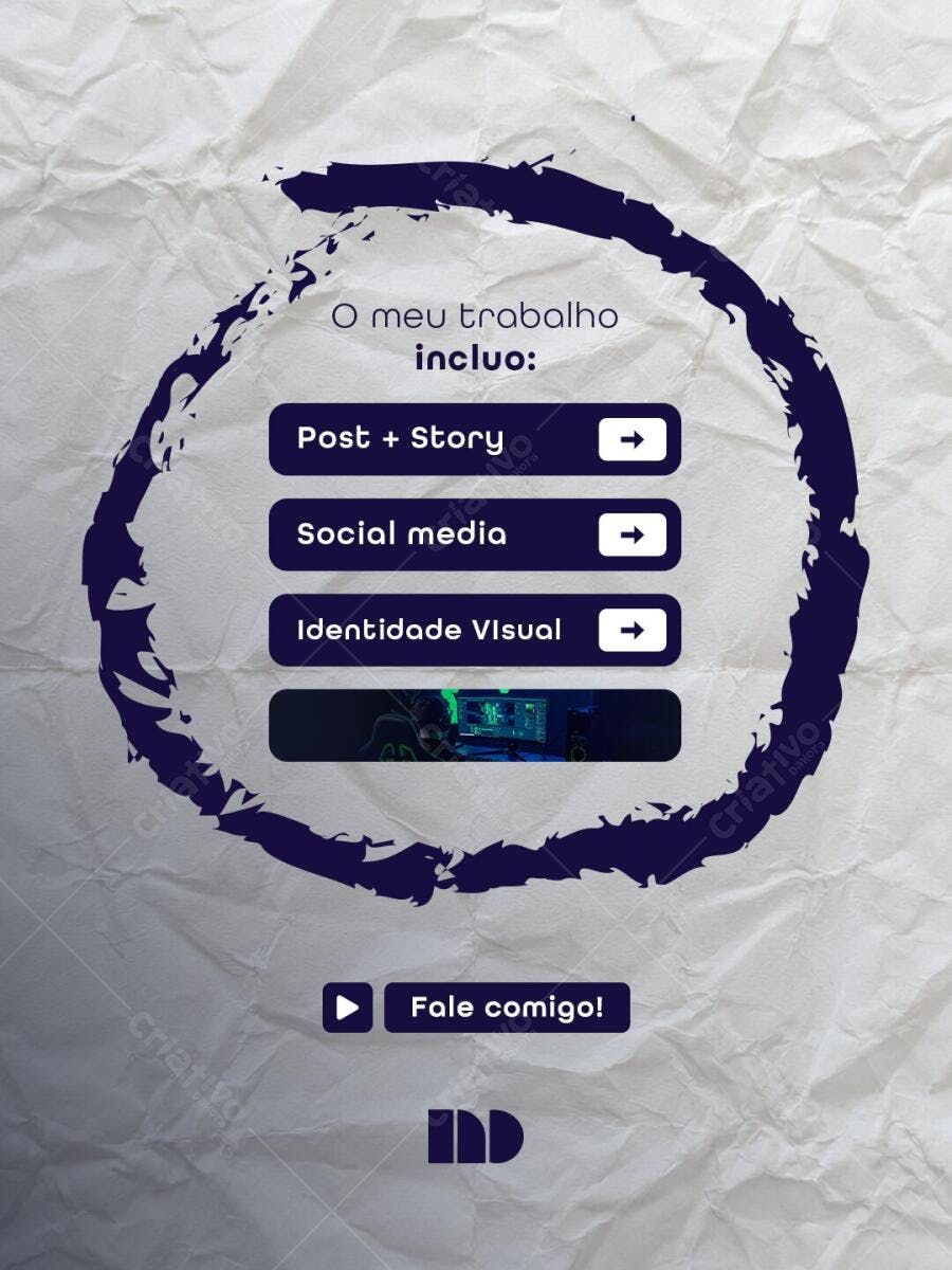 Card Digital Portfólio Designer Gráfico PSD Editável