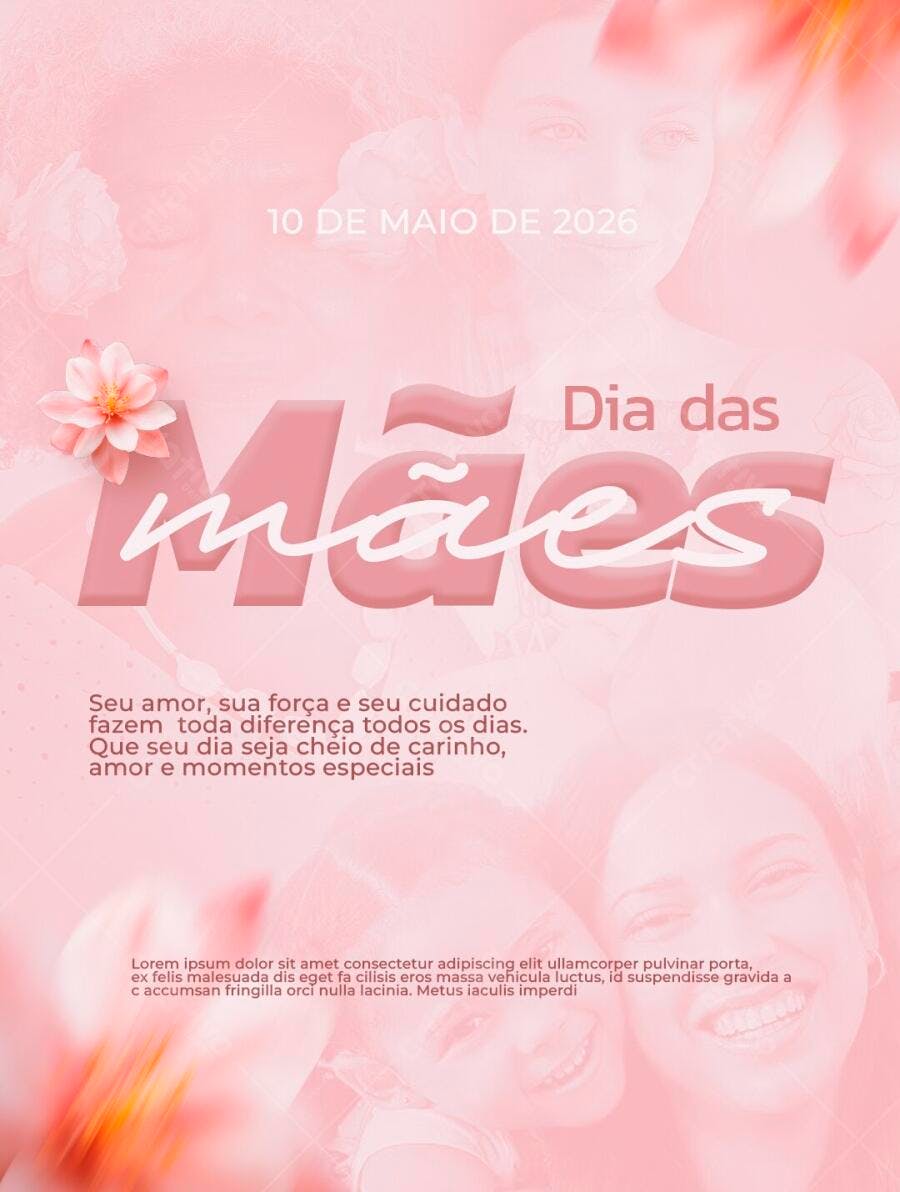 Flyer Dia das Mães 10 de Maio PSD Editável