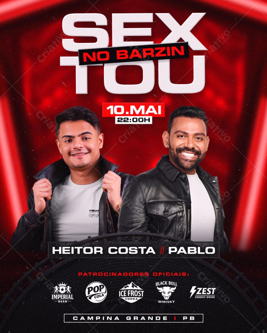 Flyer Festa Balada Sertaneja Heitor Costa Pablo PSD Editável