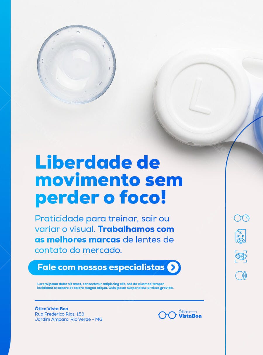 Flyer Ótica Lentes de Contato PSD Editável