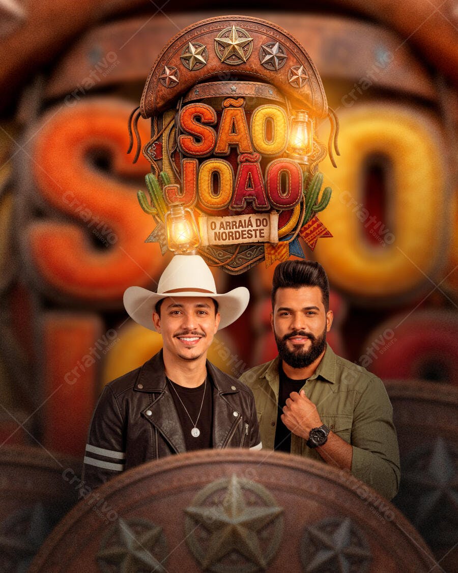 Flyer São João O Arraiá do Nordeste PSD Editável