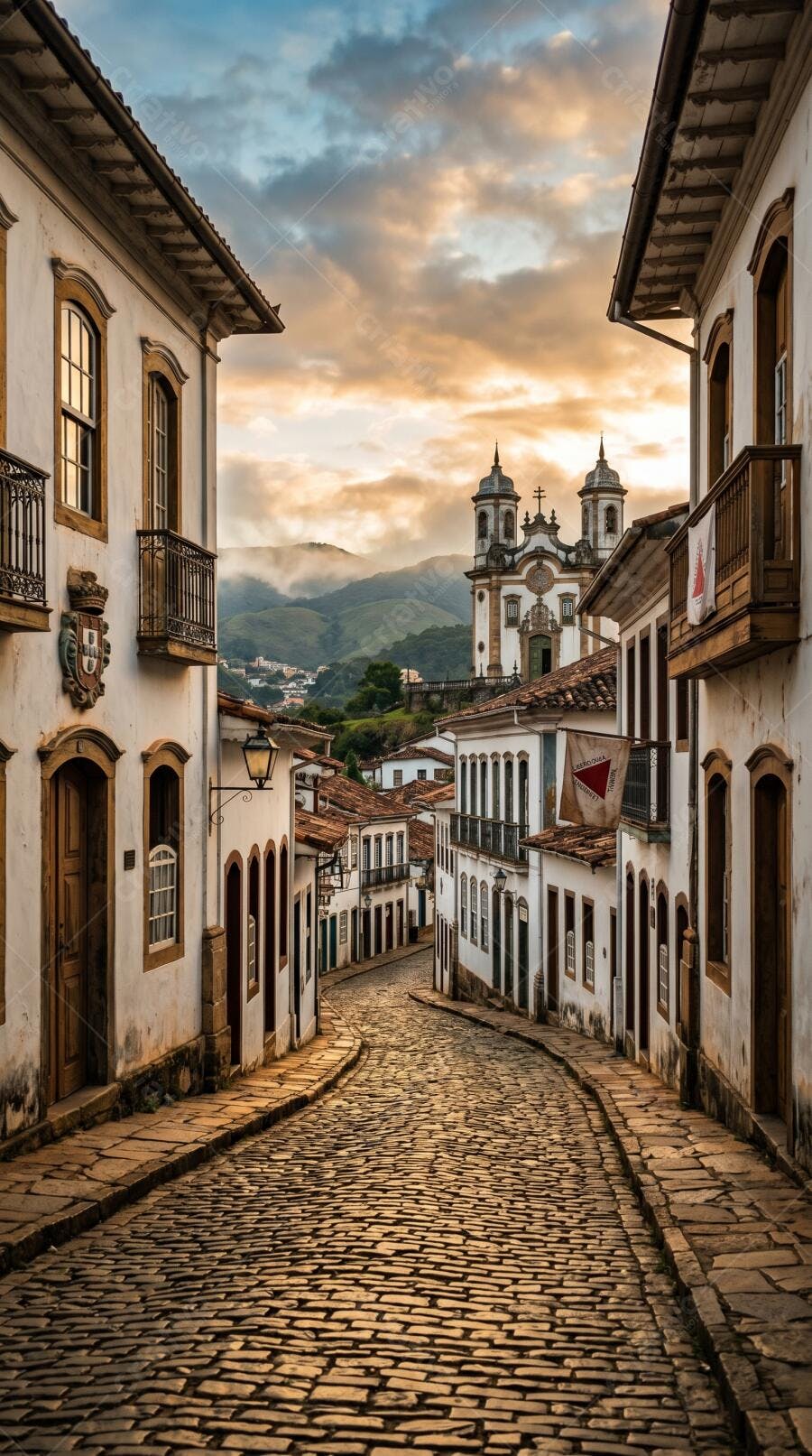 Foto Ouro Preto Rua de Pedra Igreja Matriz Minas Gerais