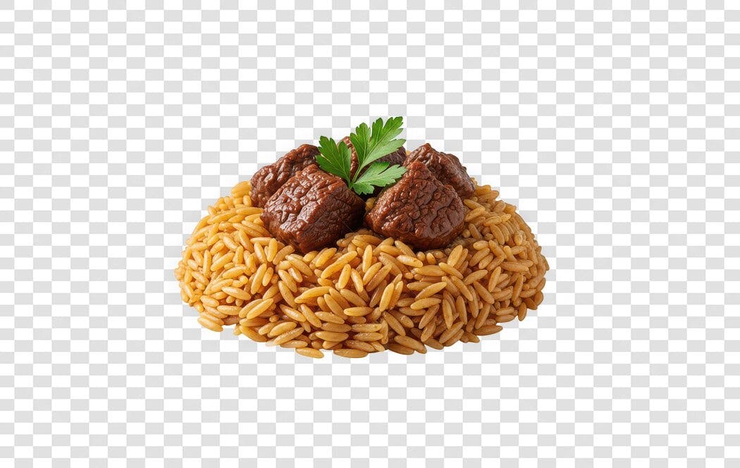 Foto Recortada Arroz com Carne e Salsinha PNG Fundo Transparente