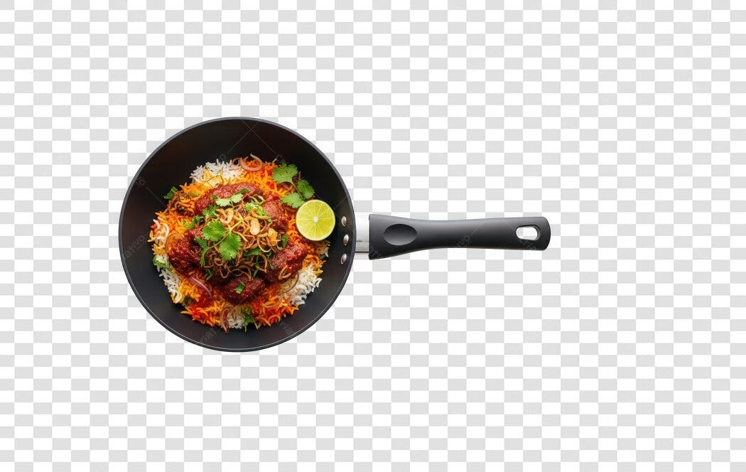 Foto Recortada Biryani Frango Limão Panela PNG Fundo Transparente