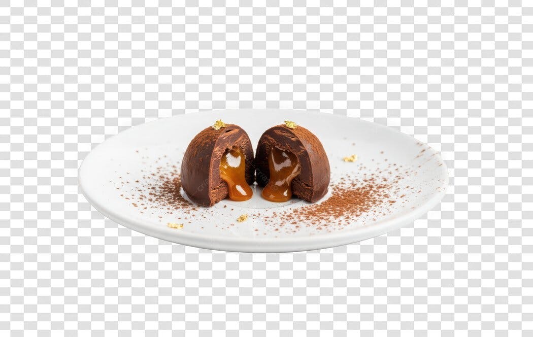 Foto Recortada Bombom Chocolate Caramelo PNG Fundo Transparente
