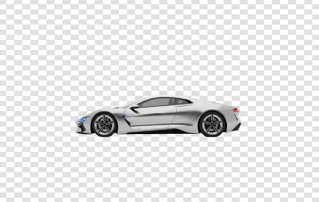 Foto Recortada Carro Esportivo Prata PNG Fundo Transparente