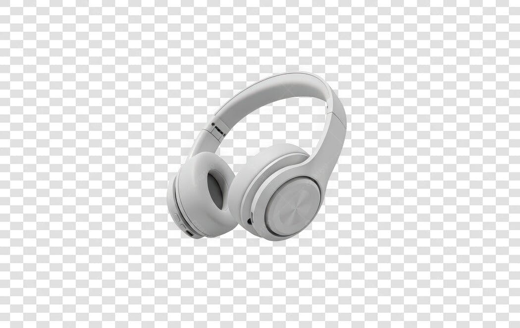 Foto Recortada Fone de Ouvido Branco Tecnologia PNG Fundo Transparente
