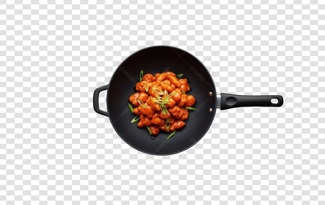 Foto Recortada Frango Xadrez Wok Comida Chinesa PNG Fundo Transparente