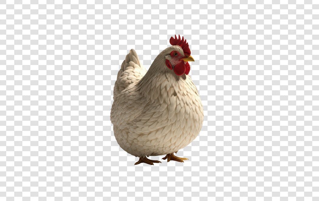 Foto Recortada Galinha Branca Fazenda PNG Fundo Transparente