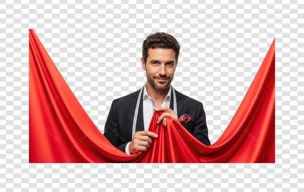 Foto Recortada Homem Terno Vermelho Fundo Transparente