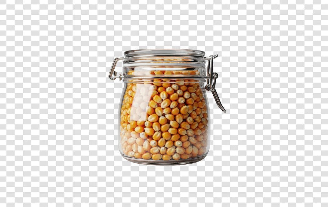 Foto Recortada Pote Milho Pipoca PNG Fundo Transparente
