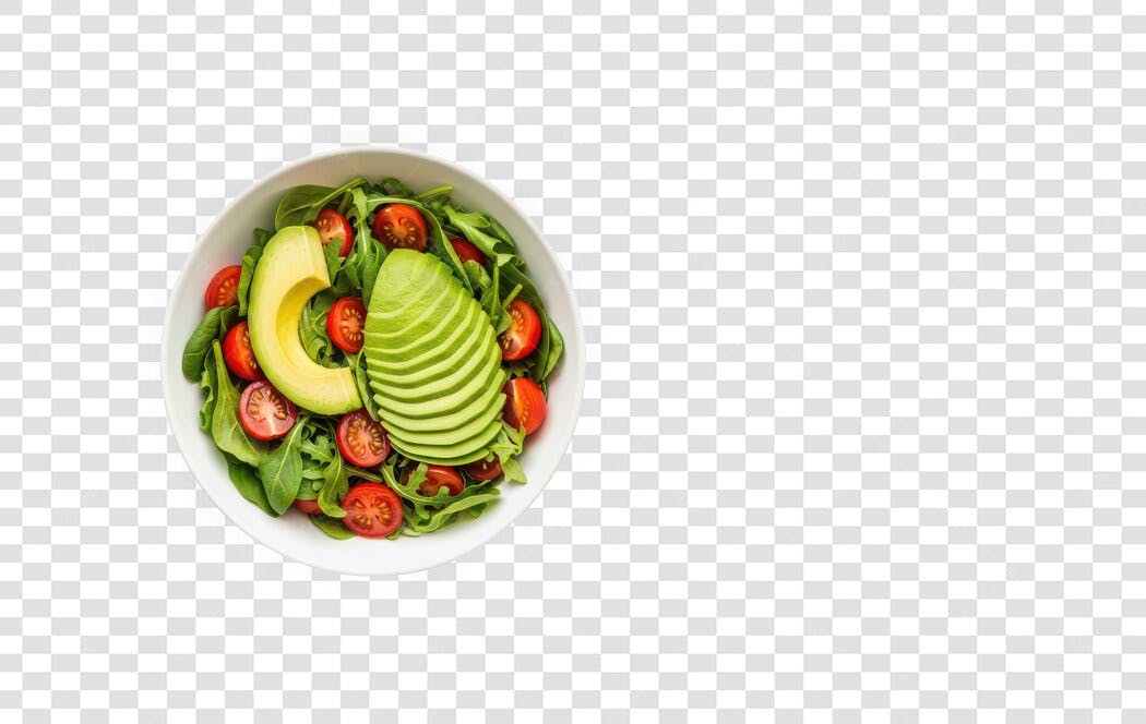 Foto Recortada Salada Fresca Abacate Tomate PNG Fundo Transparente