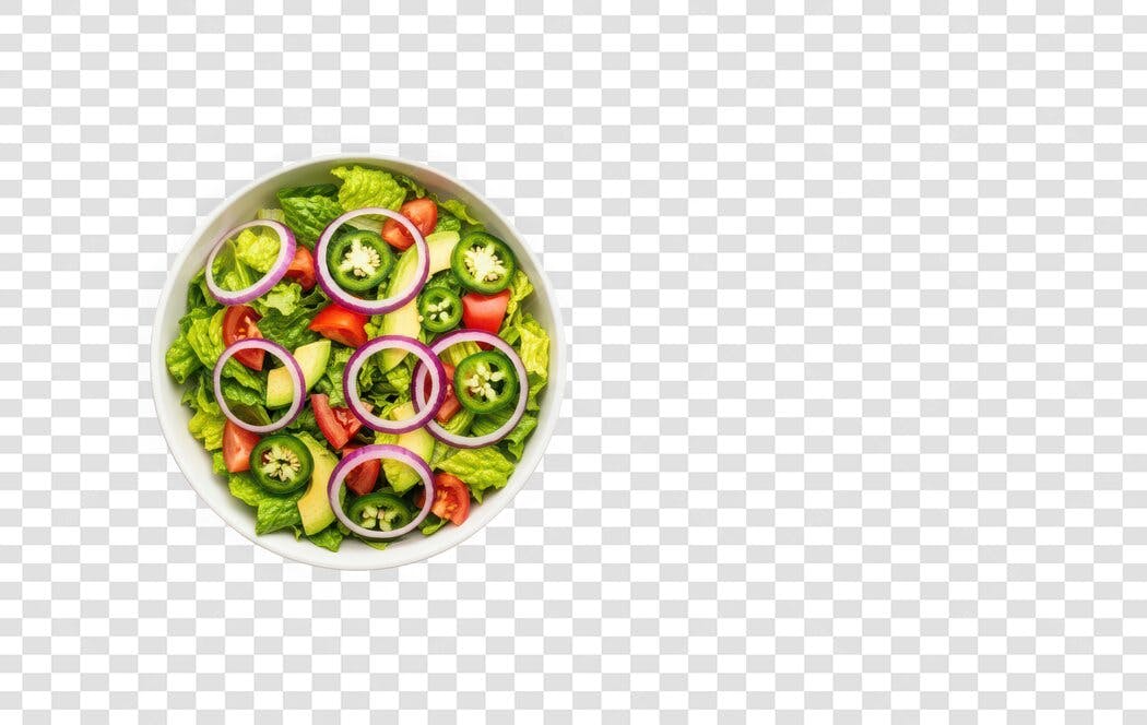 Foto Recortada Salada Fresca Saudável Alface Tomate PNG Fundo Transparente