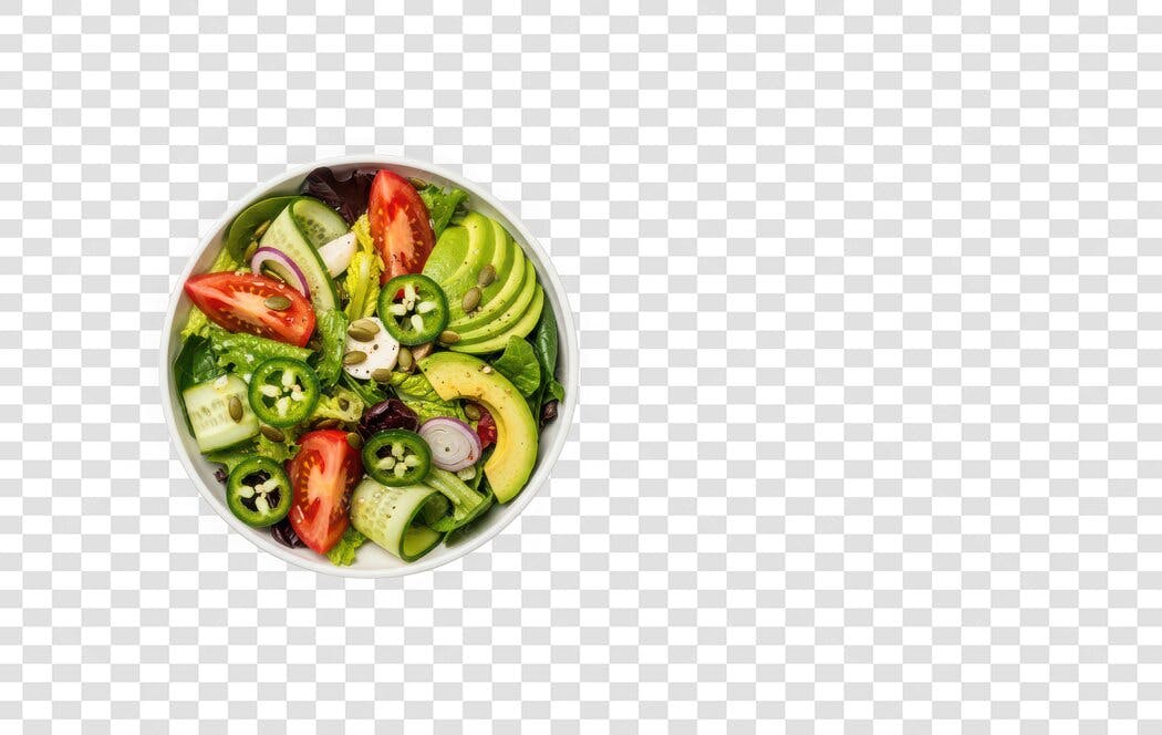 Foto Recortada Salada Fresca Saudável Vegetais PNG Fundo Transparente