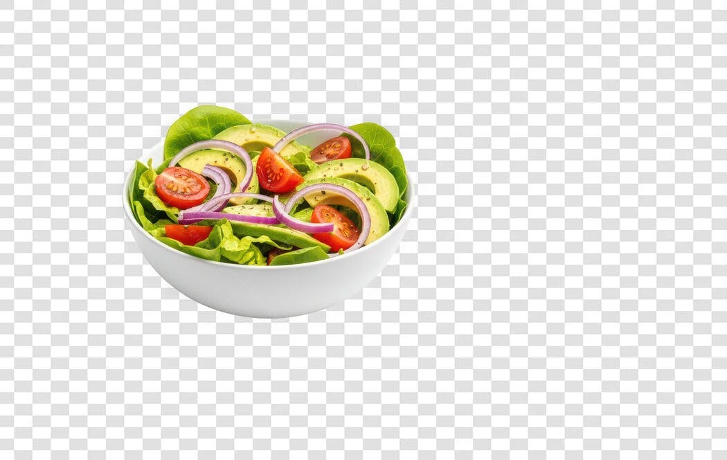 Foto Recortada Salada Fresca Tigela Branca PNG Fundo Transparente