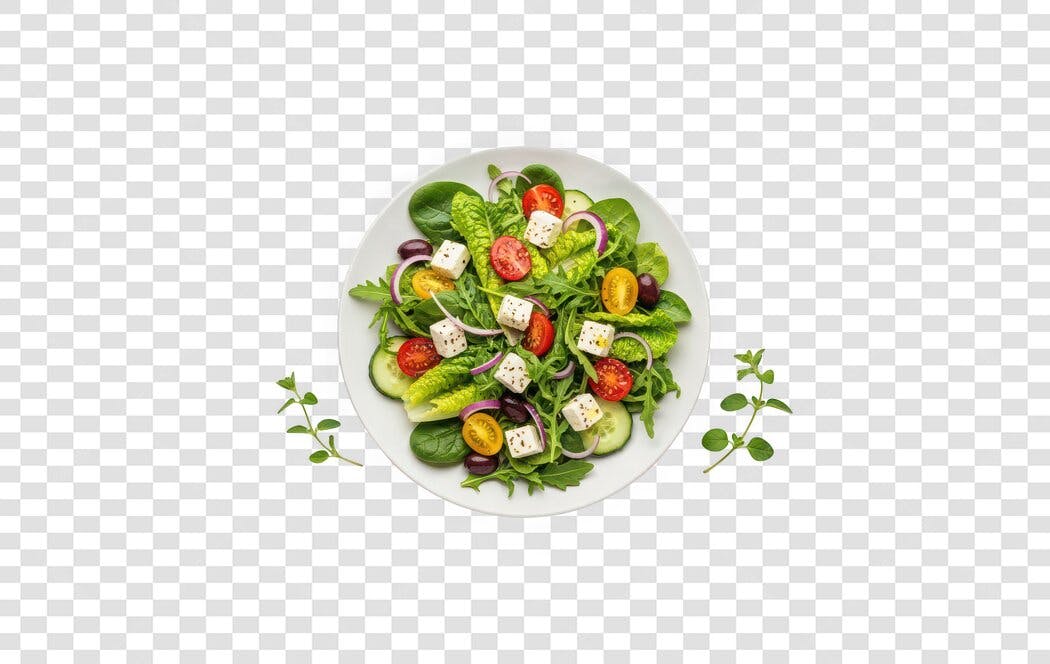 Foto Recortada Salada Grega Saudável PNG Fundo Transparente