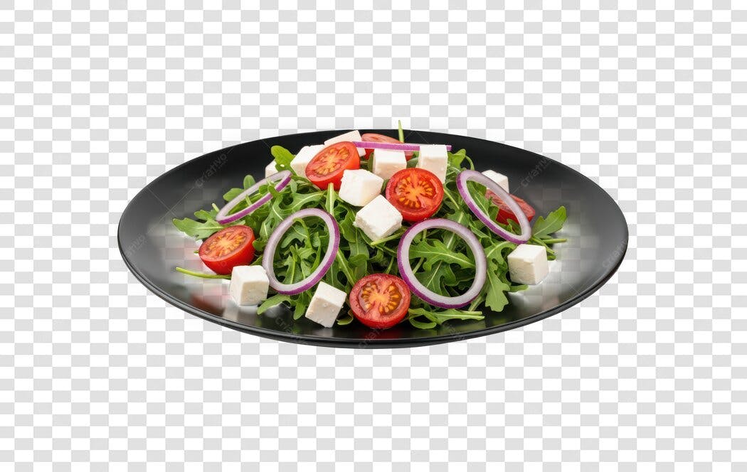 Foto Recortada Salada Grega Tomate Queijo Cebola PNG Fundo Transparente