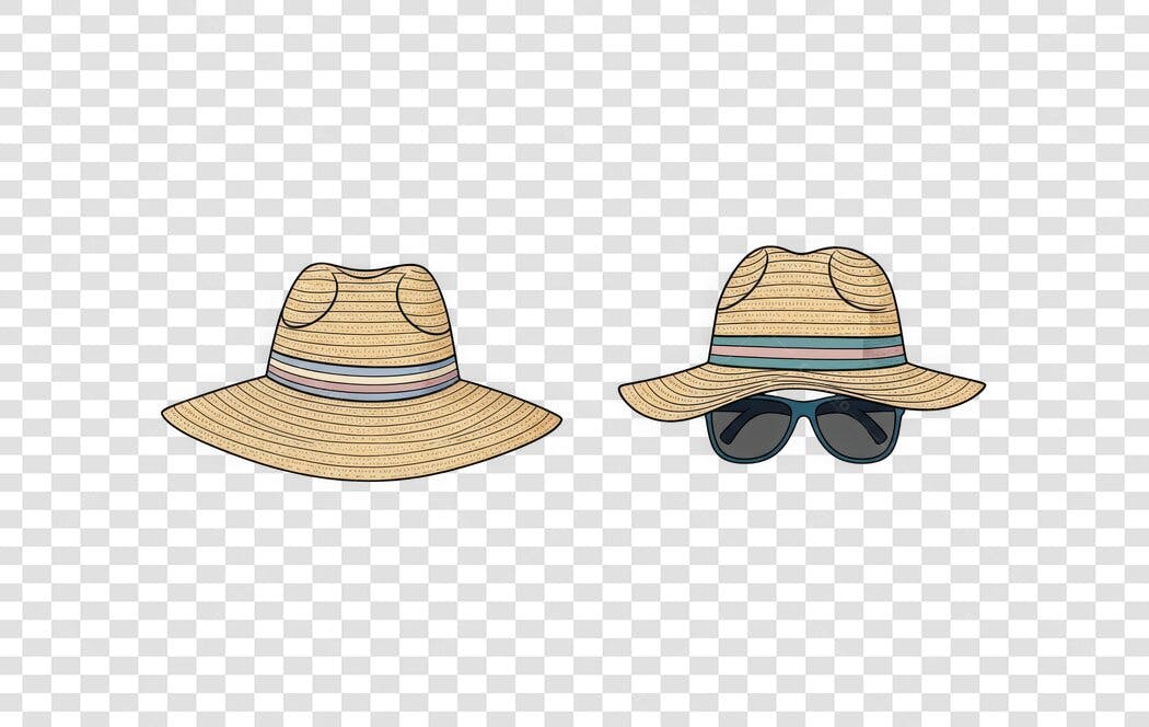 Ilustração Chapéu de Sol Verão Praia PNG Fundo Transparente
