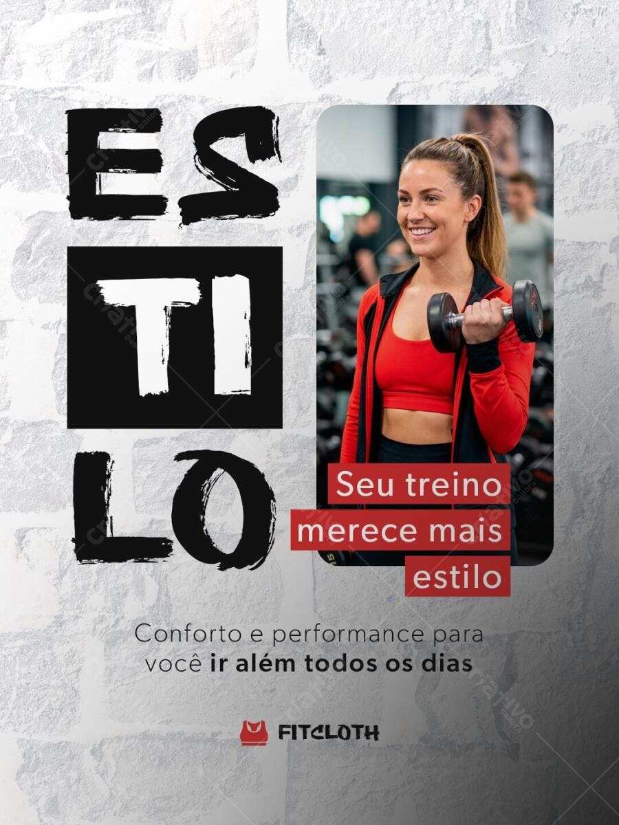 Post Instagram Academia Fitness Estilo PSD Editável