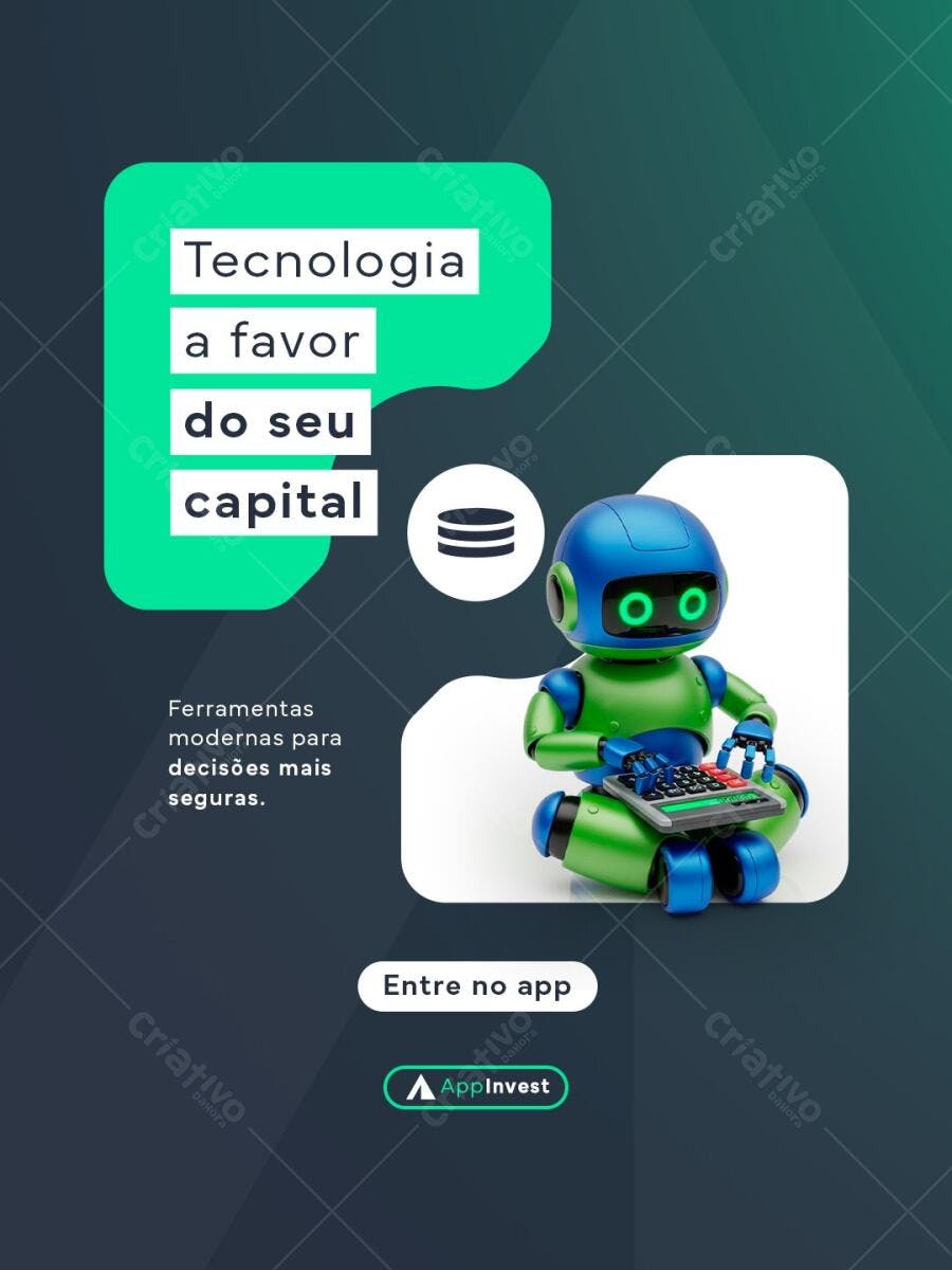 Post Instagram Finanças Tecnologia Investimento PSD Editável