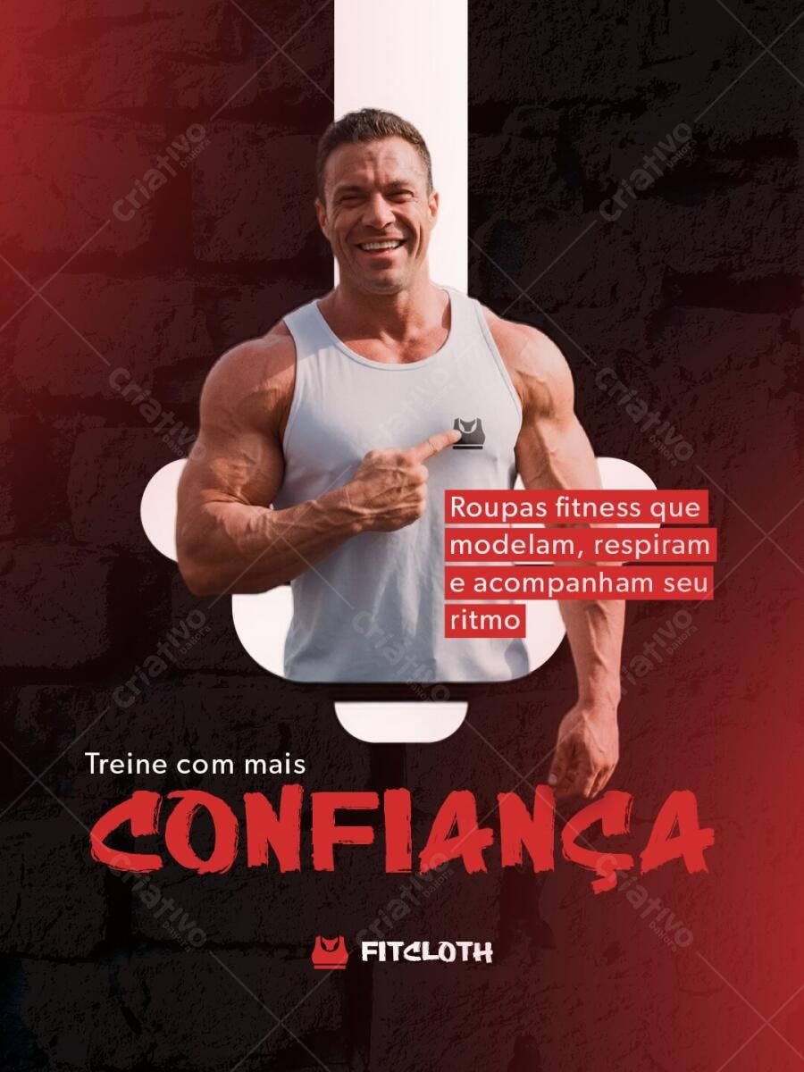 Post Instagram Fitness Roupas Academia PSD Editável