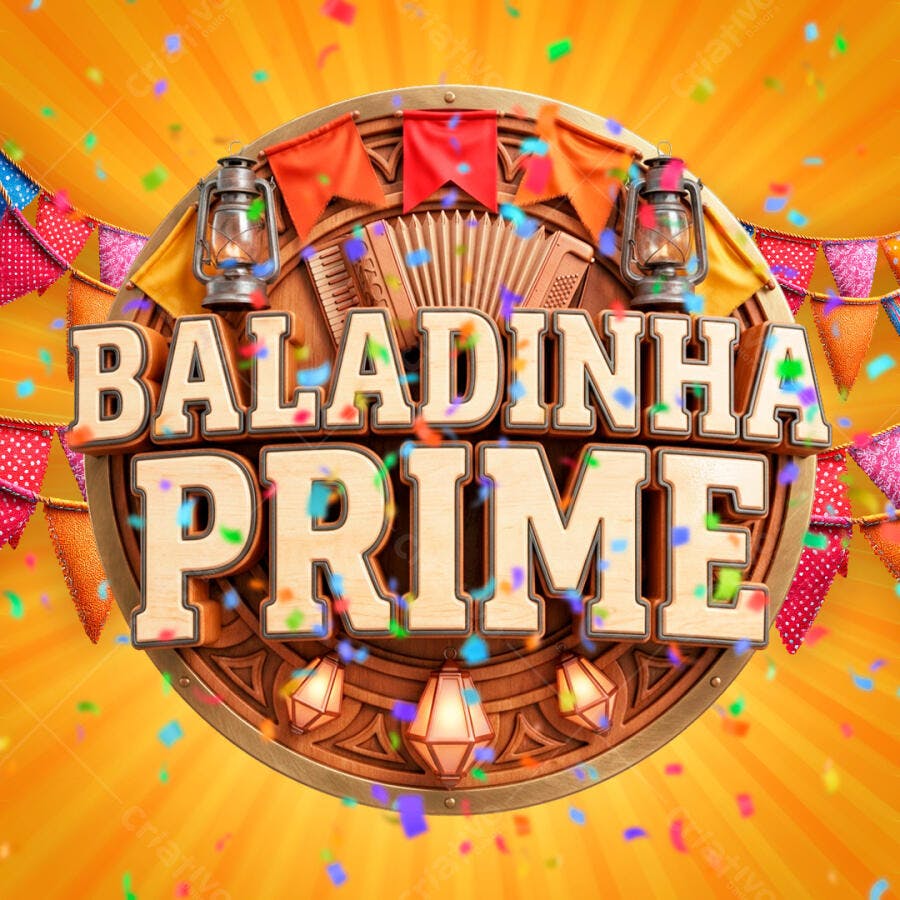 Selo 3D Baladinha Prime Festa Junina Dourado Marrom