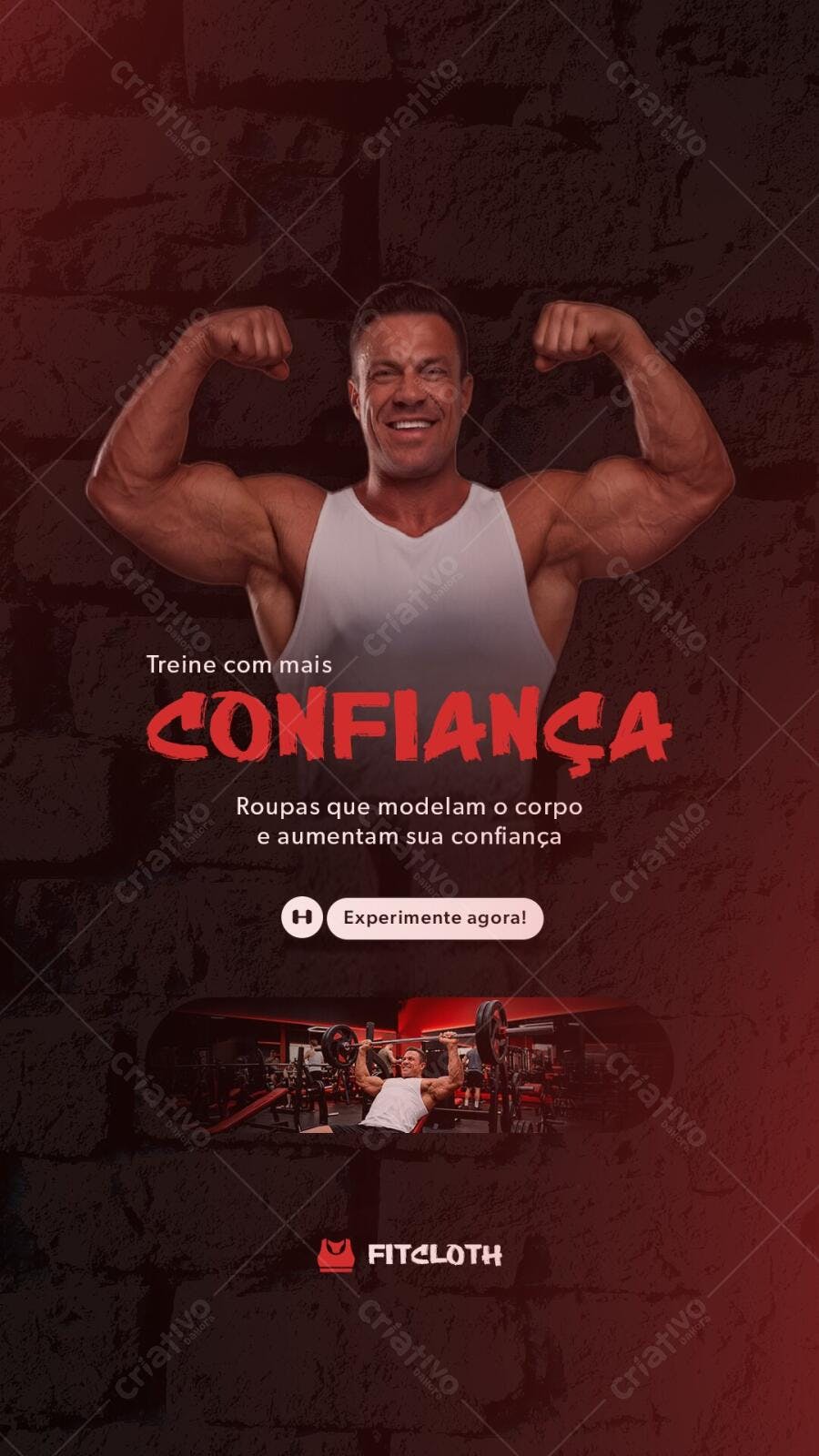 Story Instagram Academia Fitness Confiança PSD Editável