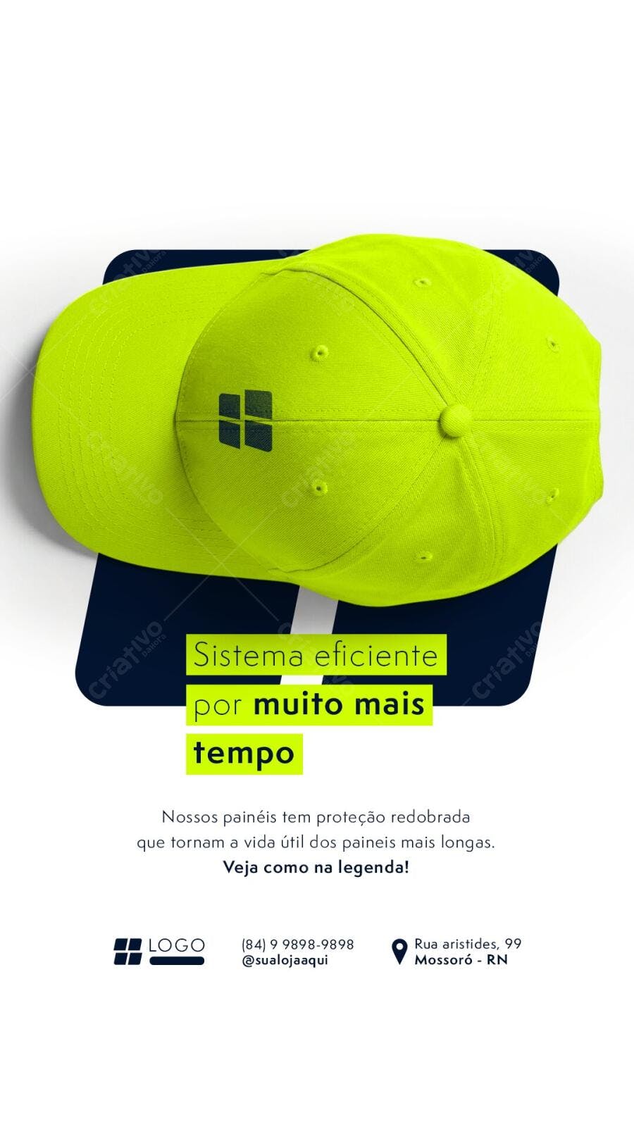 Story Instagram Boné Amarelo Neon PSD Editável