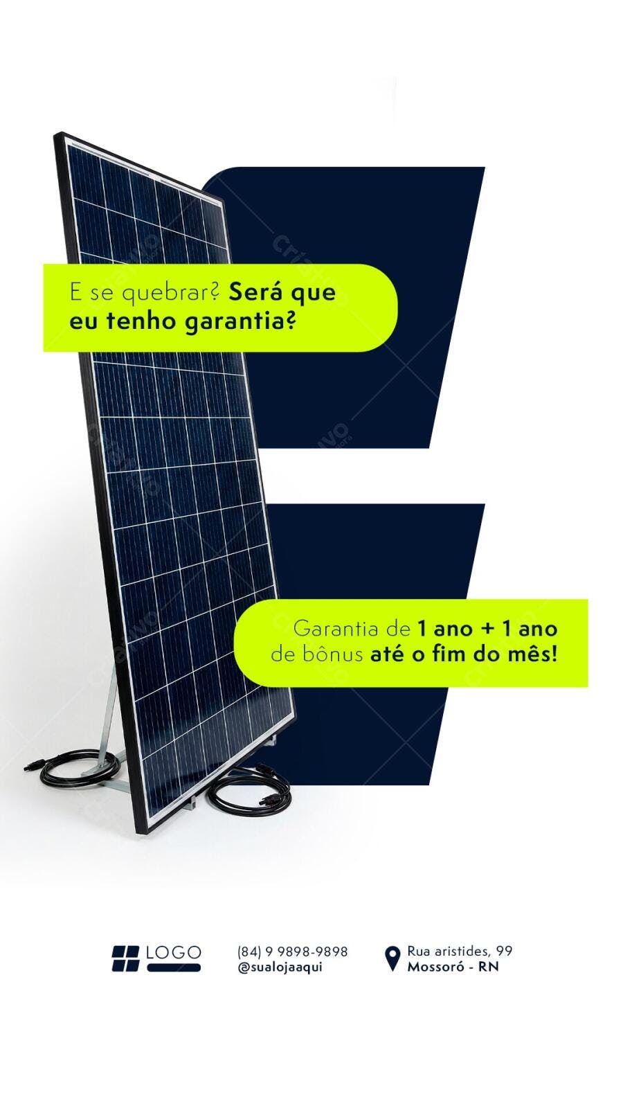 Story Instagram Energia Solar Garantia PSD Editável