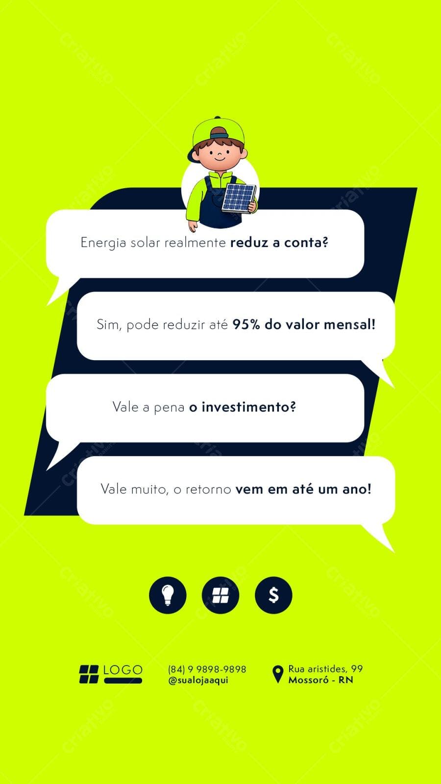 Story Instagram Energia Solar Sustentável PSD Editável
