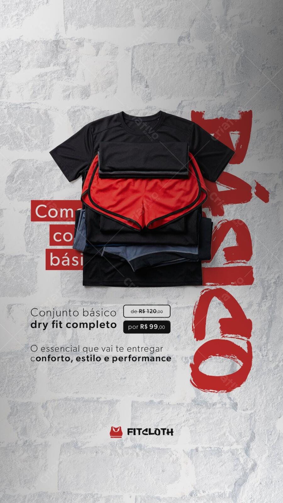 Story Instagram Promoção Academia Dry Fit PSD Editável