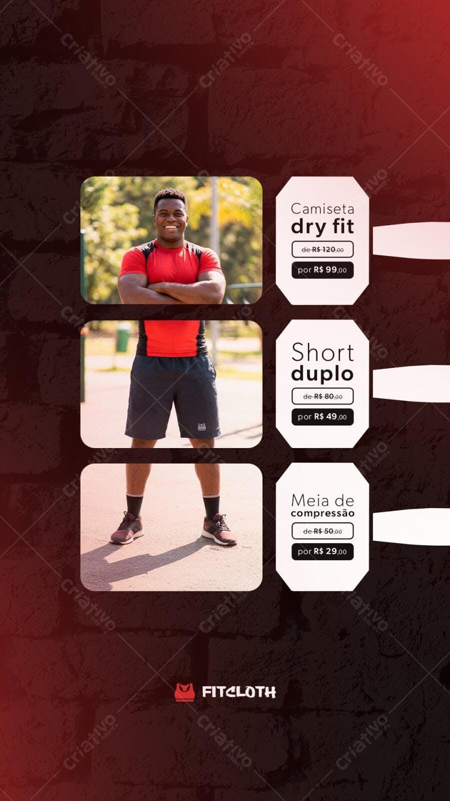 Story Instagram Promoção Loja Fitness Roupas PSD Editável