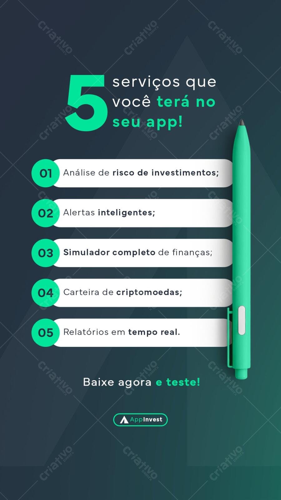 Story Instagram Serviços App Financeiro PSD Editável