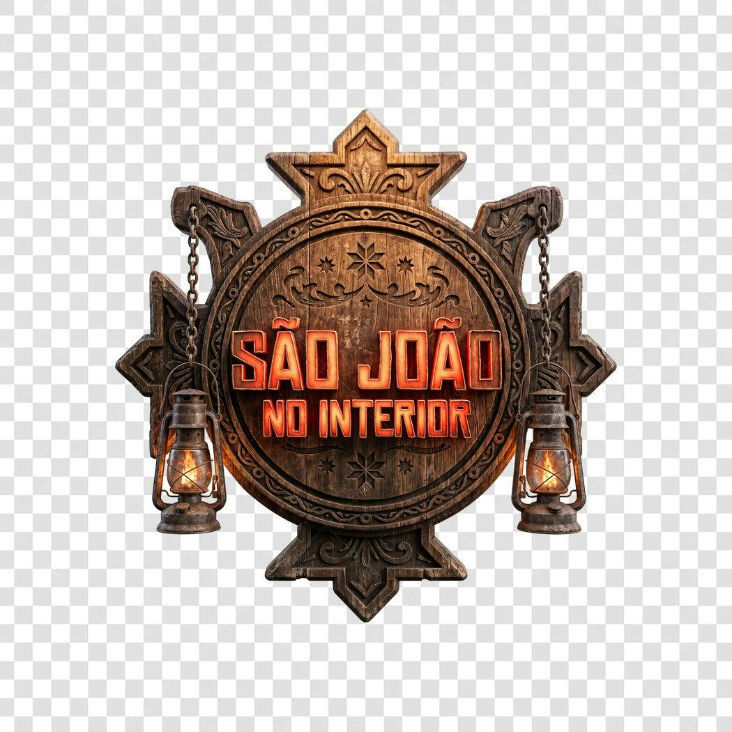 Elemento 3D São João No Interior Junho PNG Fundo Transparente