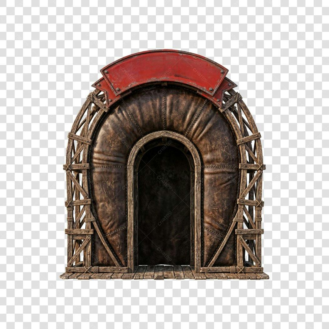 Elemento 3D Túnel Mina Antiga Entrada PNG Fundo Transparente