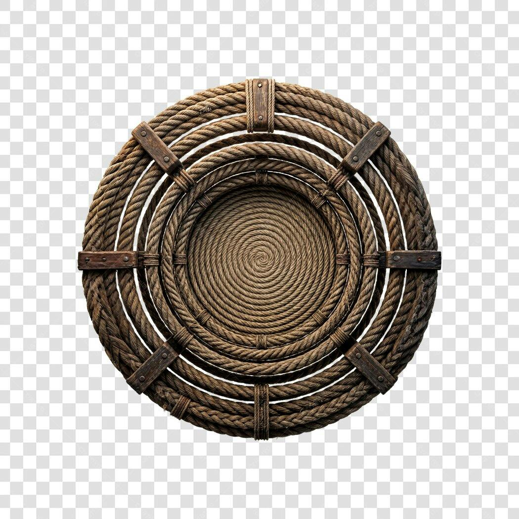 Elemento Decorativo Corda Náutica Marrom PNG Fundo Transparente