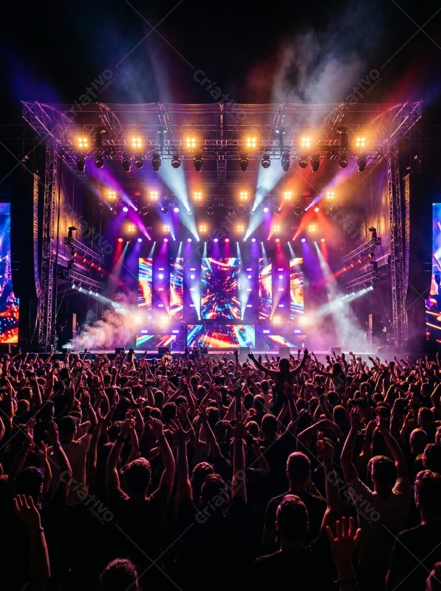 Foto Público Celebrando Show de Música Luzes Palco Festival