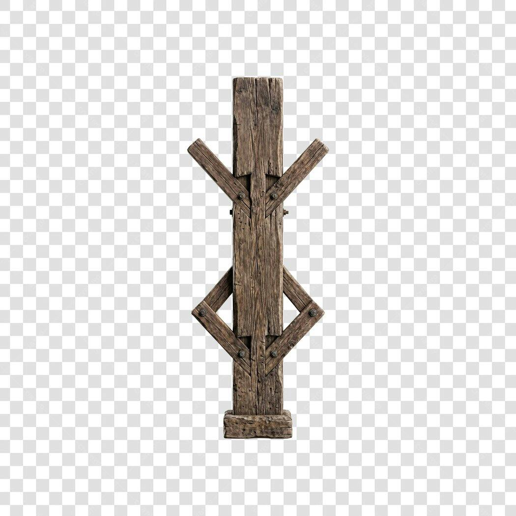 Foto Recortada Escultura Madeira Rústica Antiga PNG Fundo Transparente