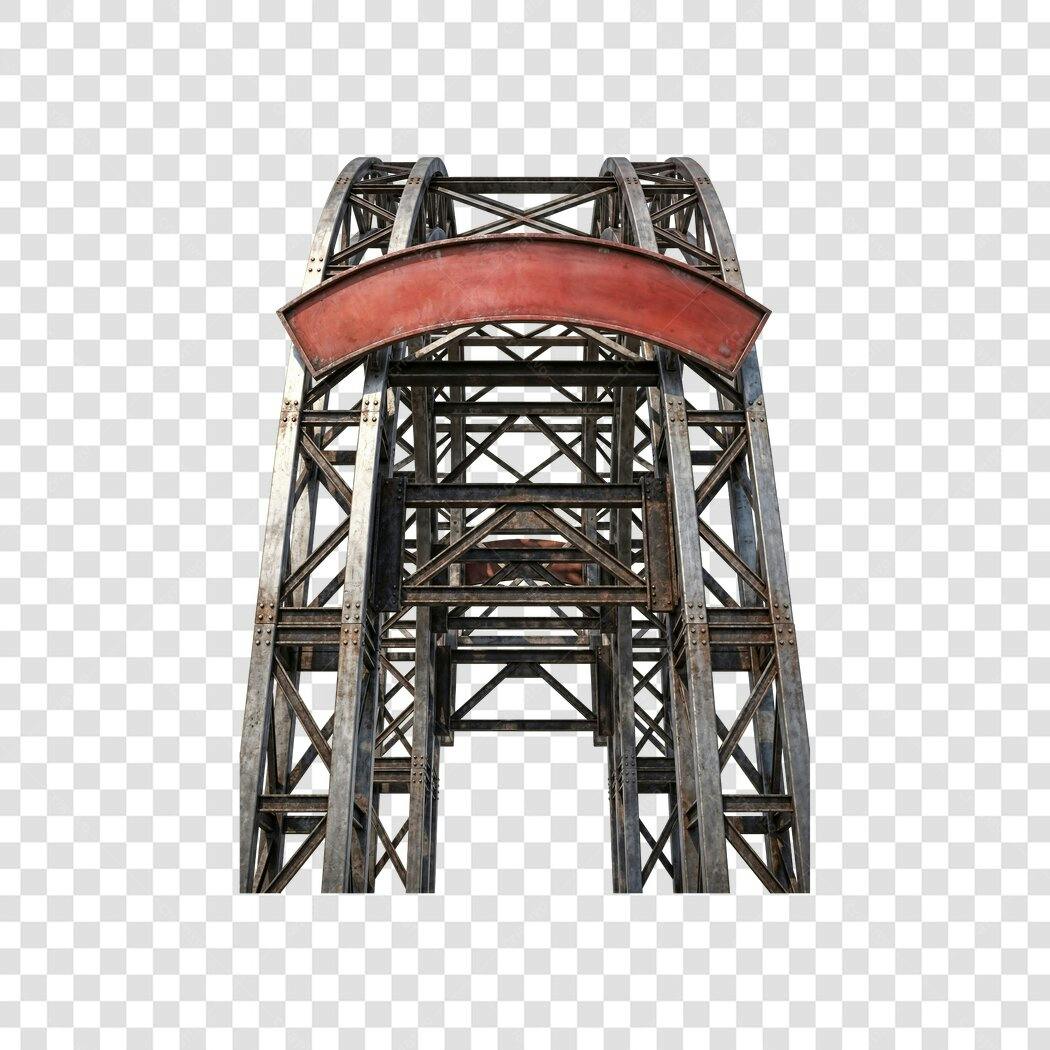 Foto Recortada Estrutura Metálica Industrial Antiga PNG Fundo Transparente
