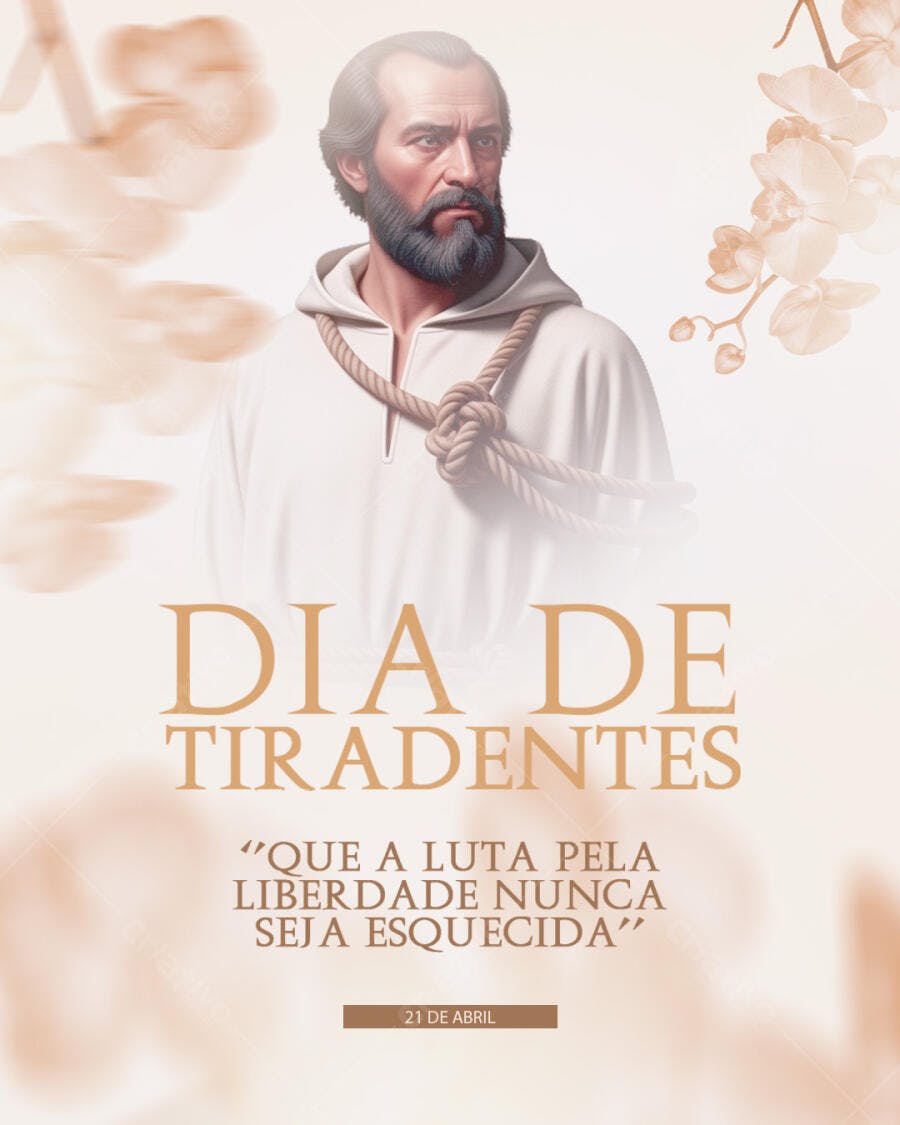 Post Dia de Tiradentes 21 de Abril PSD Editável