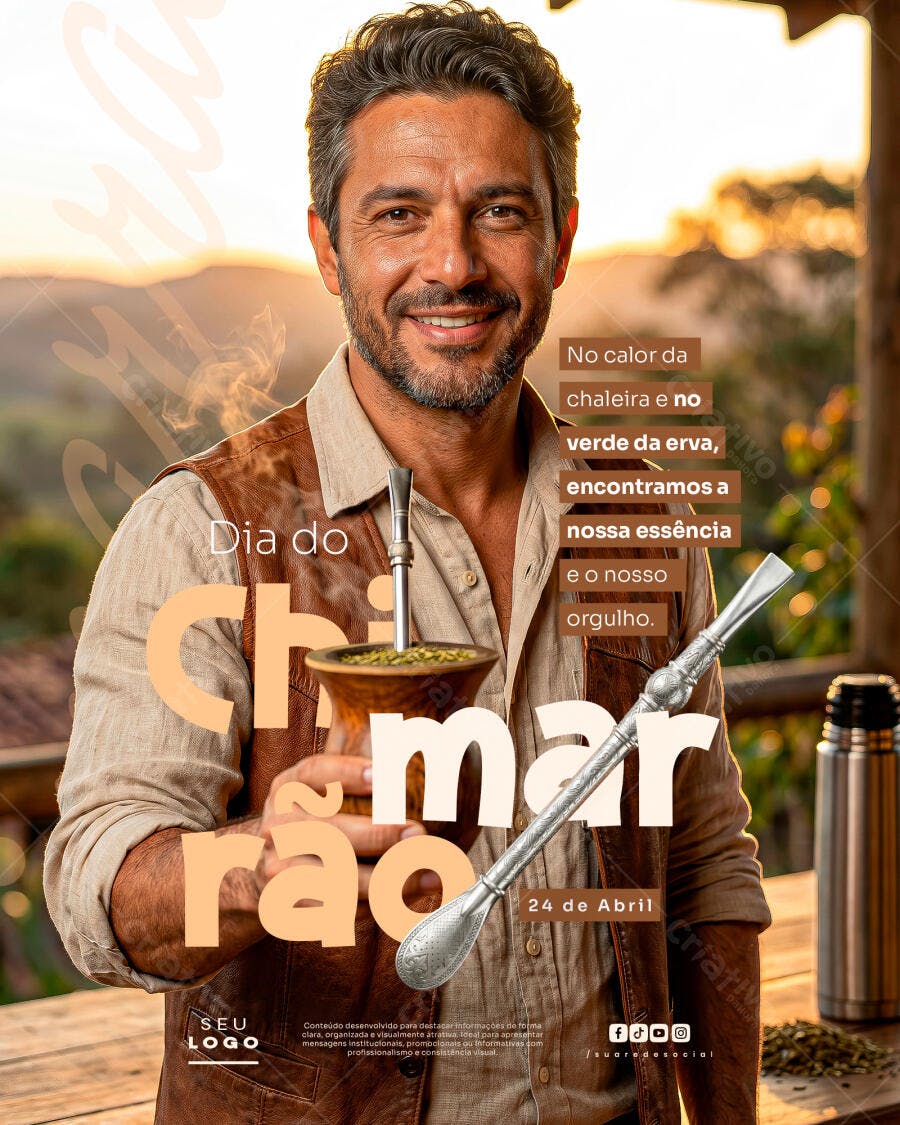 Post Dia do Chimarrão 24 de Abril PSD Editável