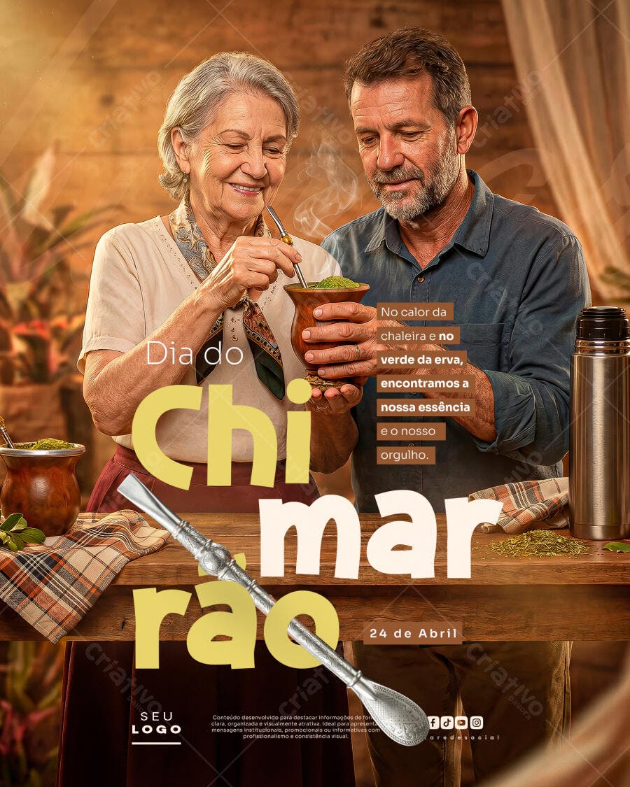 Post Instagram Dia do Chimarrão 24 de Abril PSD Editável